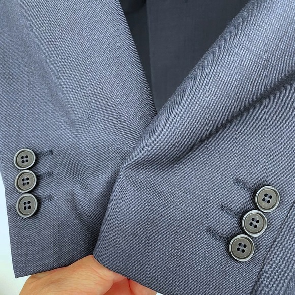 Ted Baker Endurance London Mens 46L Wool Blend Blue Blazer Jacket Sport Coat - Picture 3 of 8